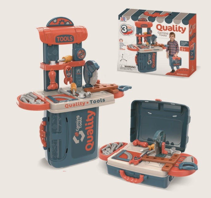 Kids Role Play Toy Set with Handbag – Kitchen, Tools, Makeup & More