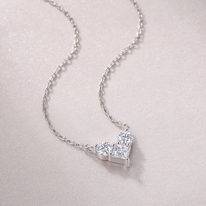 Love In The Present Moissanite Necklace - S925 Sterling Silver Platinum Plated Pendant