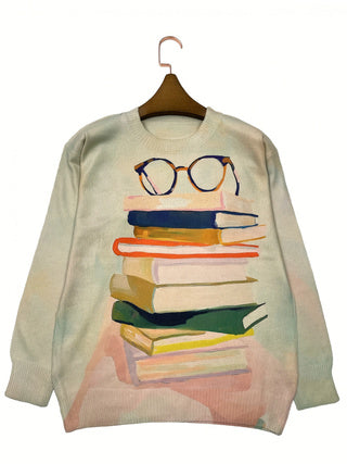 Women's Digital Print Long Sleeve Top - Custom Graphic Printed Shirt