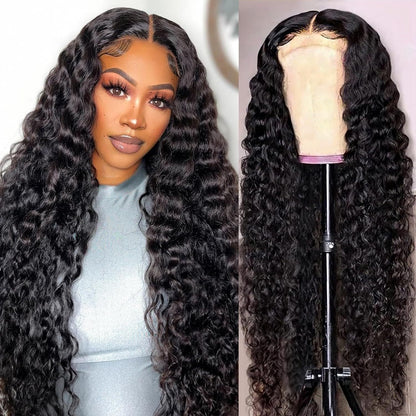 Deep Wave Human Hair Lace Front Wig - Hand-Woven Natural Style