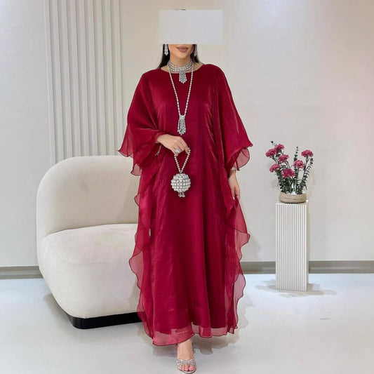 Women's Solid Color Loose Casual Cardigan Robe Dress - Long Sleeve Polyester