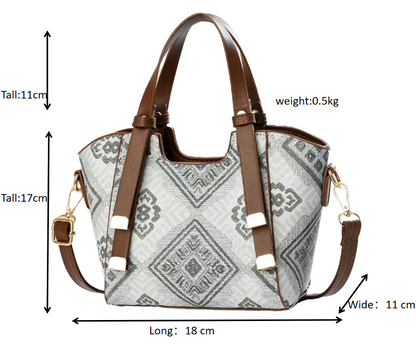 Luxury Monogram Boston Pillow Bag - Jacquard Embroidery Crossbody Handbag