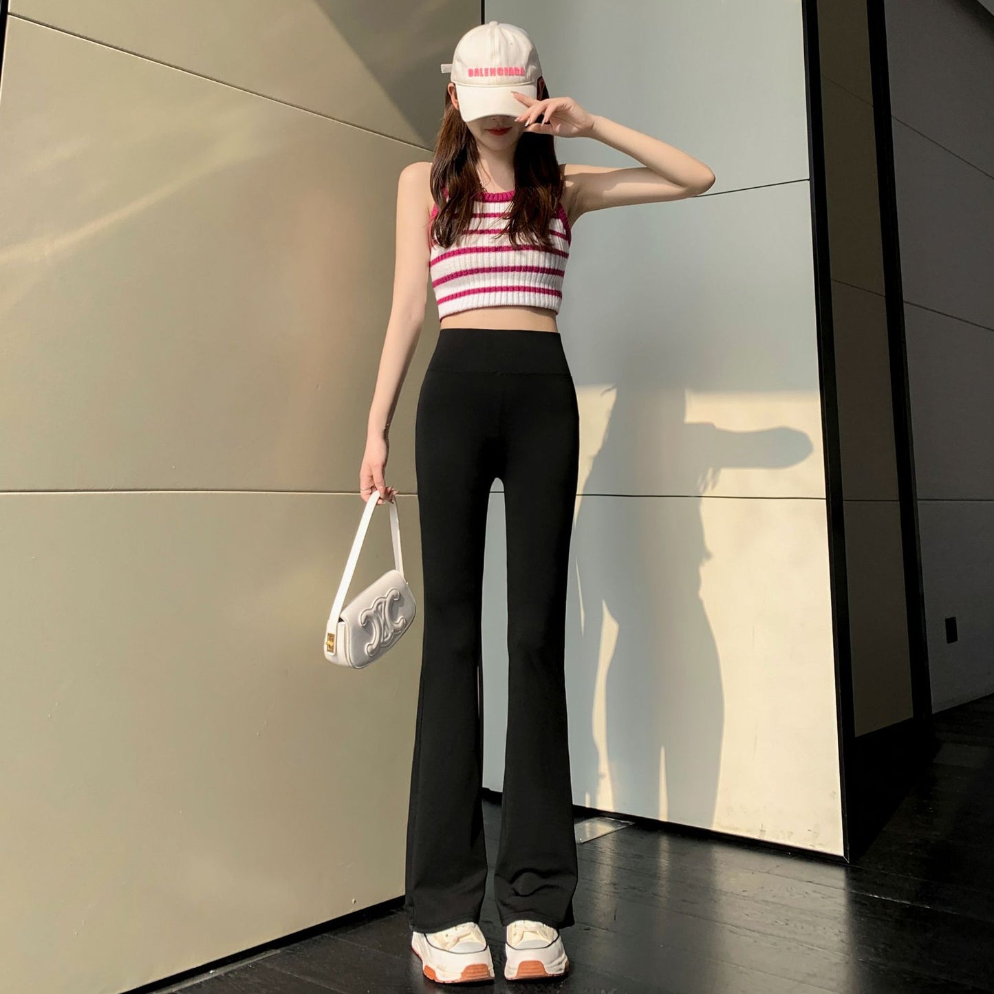 Women's High Waist Slim Fit Stretchy Floor Length Casual Pants