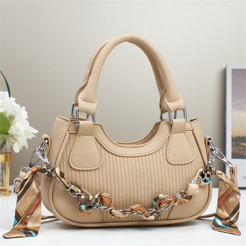 Braided Chain Crossbody Handbag - Luxury Handmade Women's Shoulder Bag