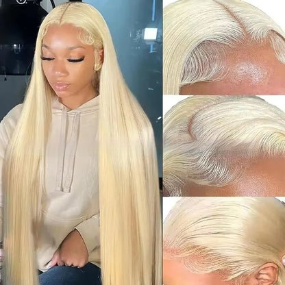 613 Blonde Straight Human Hair Wig - DIY Colors 13x4 Lace Front Wig