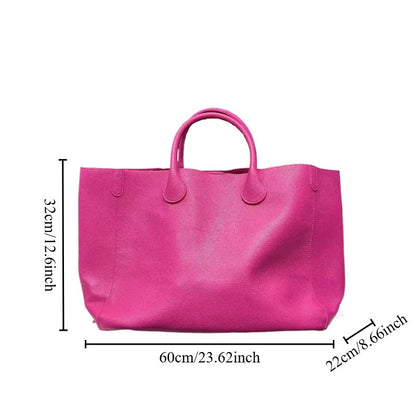 Women's Soft PU Leather Tote Bag - Urban Minimalist Shoulder Bag with Pendant