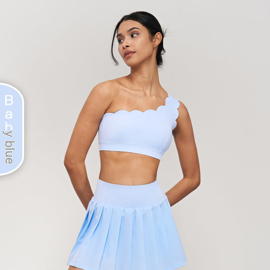 Halter Sports Bra with Removable Cups - Nylon LYCRA for Running and Fitness