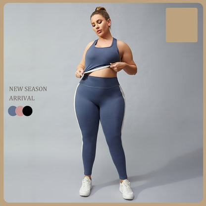 Women's Racerback Yoga Set - Quick Dry Nylon Fitness Tank Top and Pants