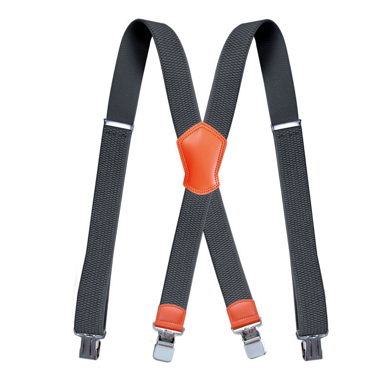 Unisex Corn Grain Elastic Garment Strap - Adjustable Trouser and Pant Suspender Clip
