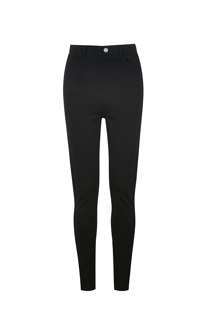 Black Stretch Leggings - Thin Fitted Outer Wear Pants