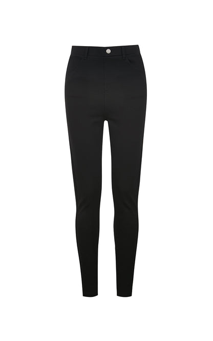 Black Stretch Leggings - Thin Fitted Outer Wear Pants