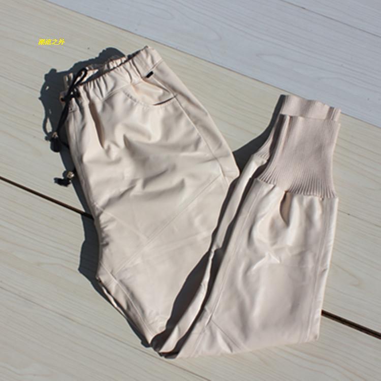 Women's Genuine Sheepskin Leather Baggy Trousers - Street Style