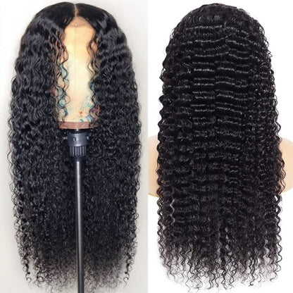 Deep Wave Human Hair Lace Front Wig - Hand-Woven Natural Style