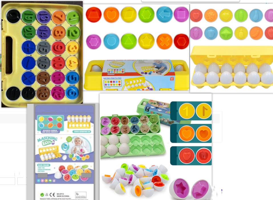 Educational Shape Matching Egg Toy Set for Toddlers - 12 Piece Learning Game