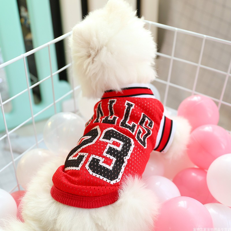 Breathable Polyester Dog Vest | Casual Summer Pet Clothes | Sizes 8–16 | Red & Black