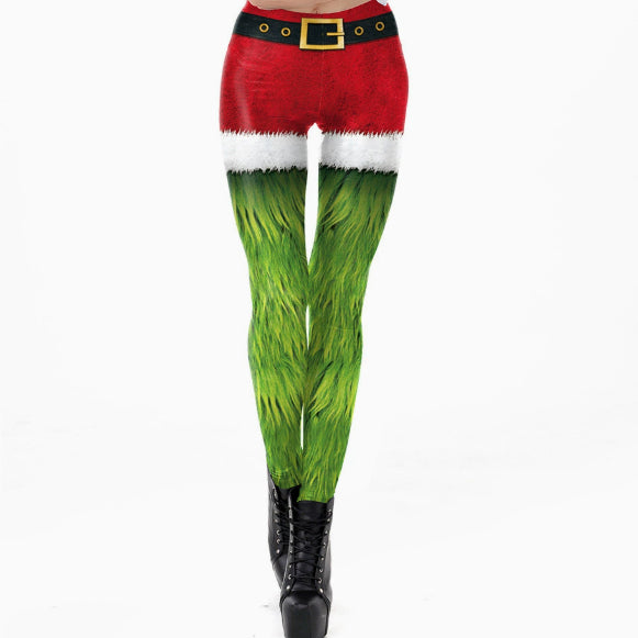3D Printed High-Waist Yoga Leggings - Women's Full-Length Athletic Pants