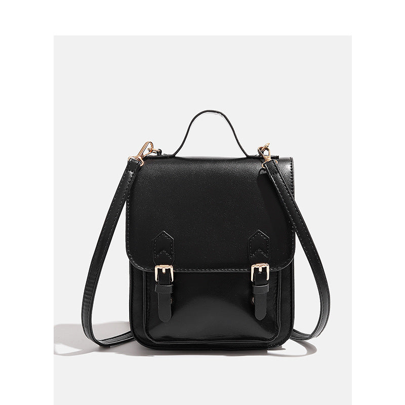 Retro British-Style Backpack with Flap Closure - PU Leather Casual Bag