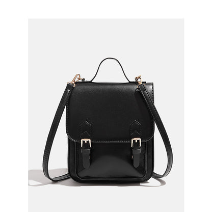 Retro British-Style Backpack with Flap Closure - PU Leather Casual Bag