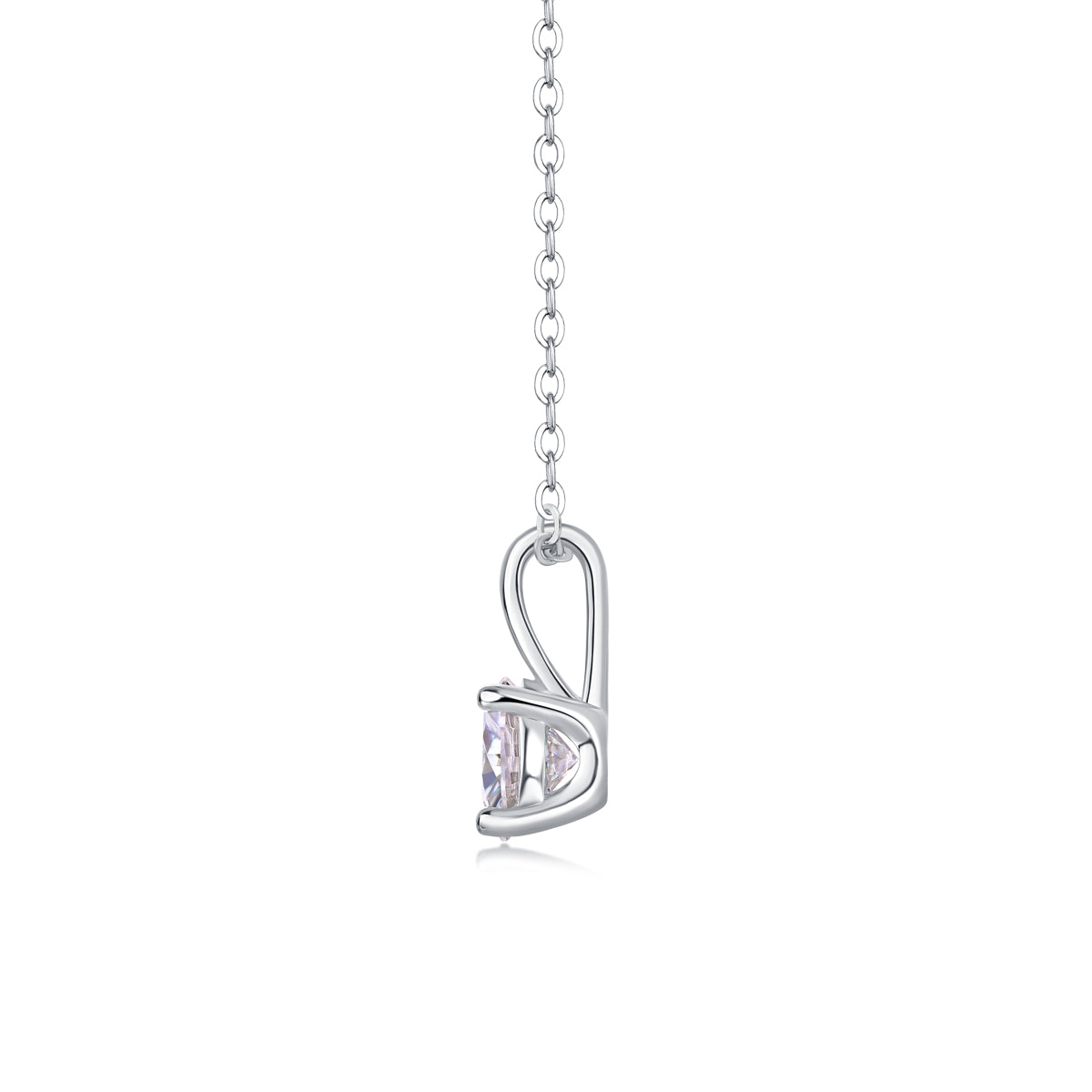 1 Carat Moissanite Necklace Pendant Set - S925 Silver with Platinum Plating