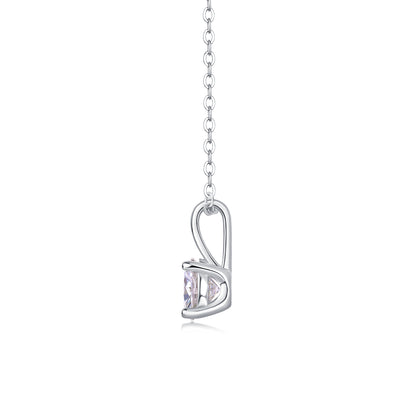 1 Carat Moissanite Necklace Pendant Set - S925 Silver with Platinum Plating