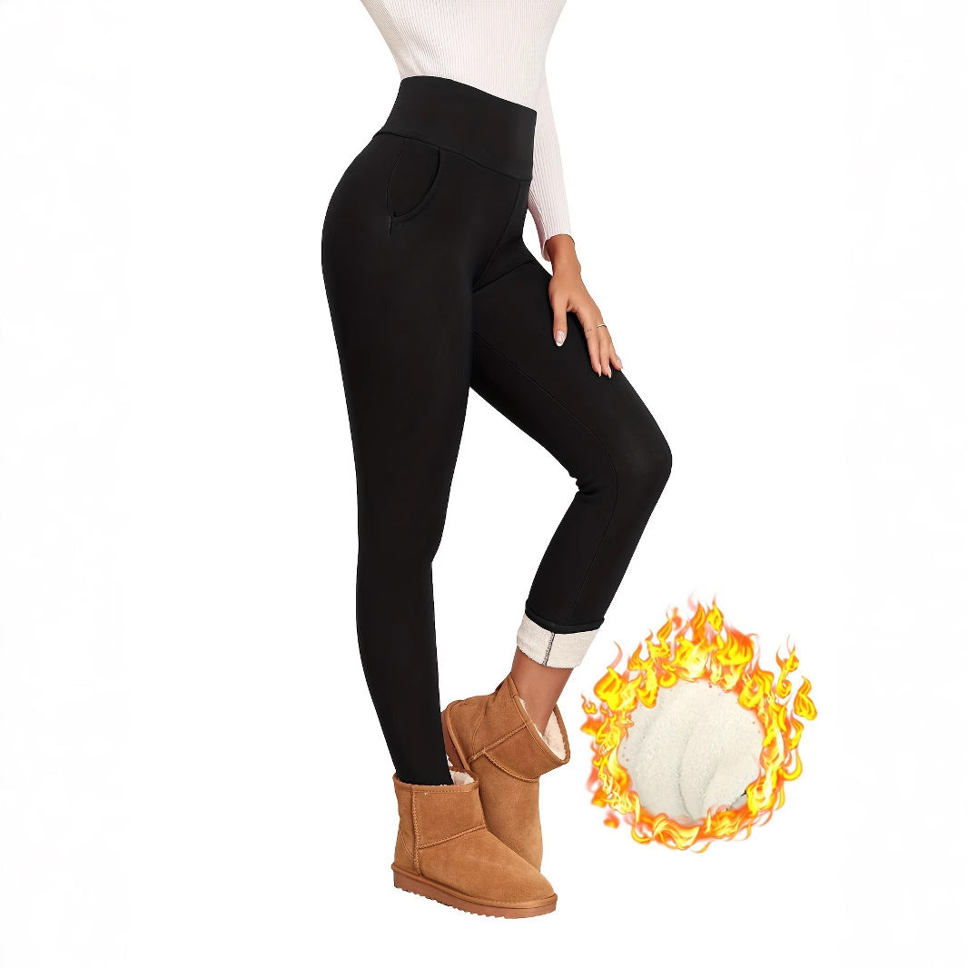 Women's Fleece Lined Sports Leggings - High Waist Thermal Activewear