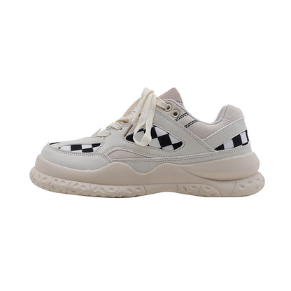 Women's Checkerboard Large Toe Retro Casual Sports Shoes - Comfortable Sneakers