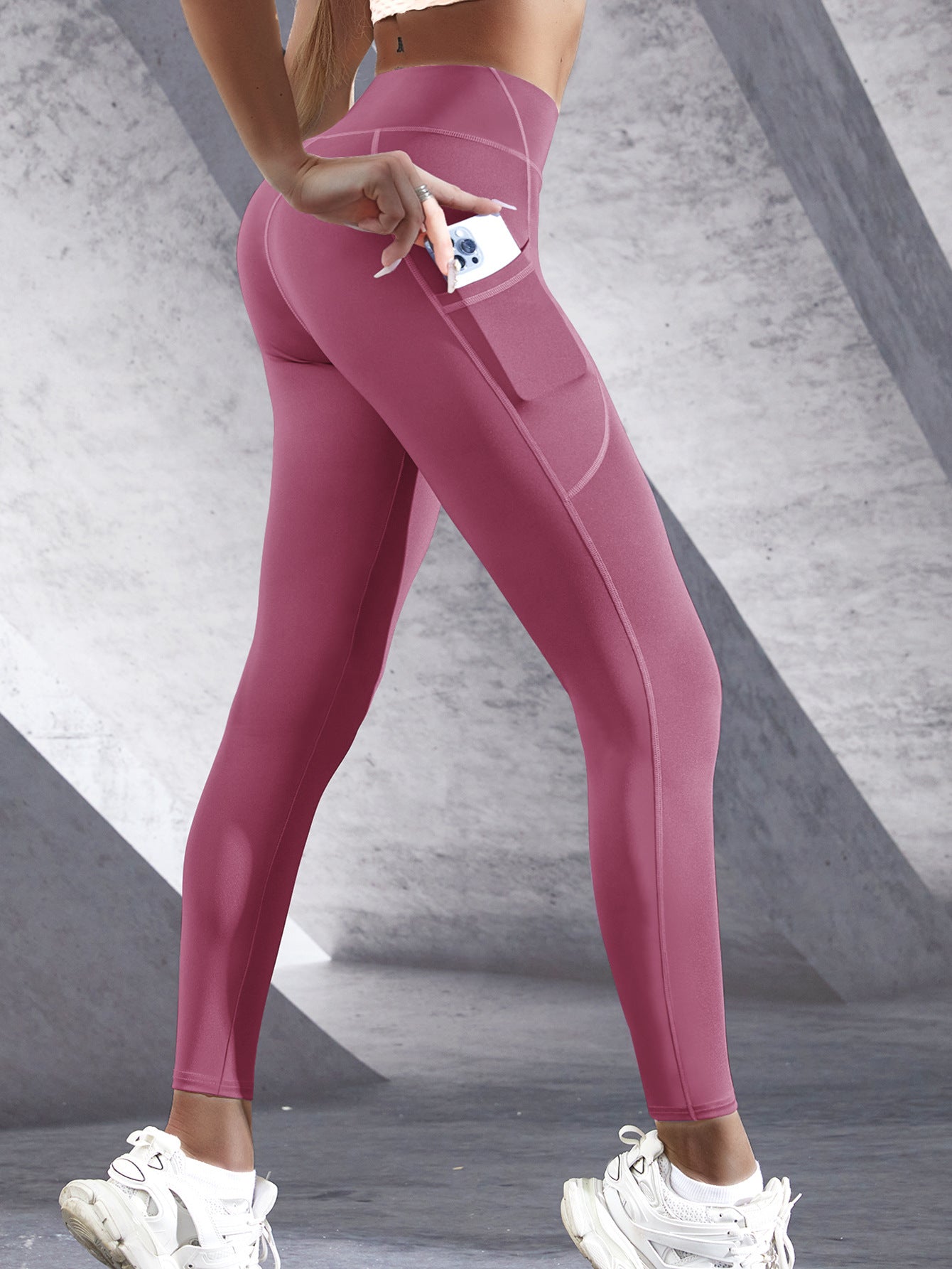 Women's High-Elastic Yoga Pants with Pockets - Slim-Fit Activewear