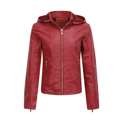 Women's Plush Hooded Winter Coat - Thickened Zipper Jacket with Pockets