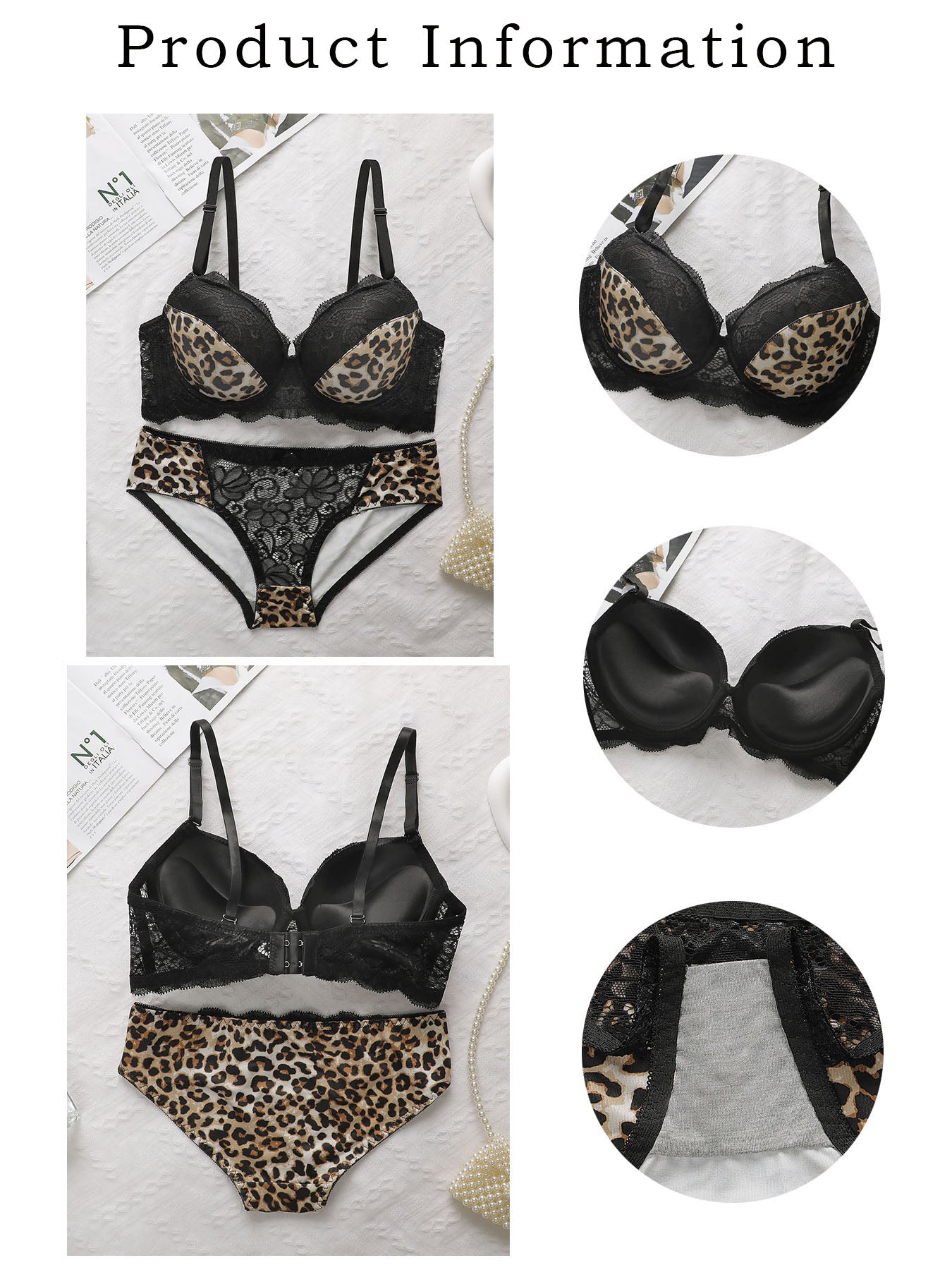 Women's Push-Up Bra and Panty Set - Supportive Shaping Lingerie