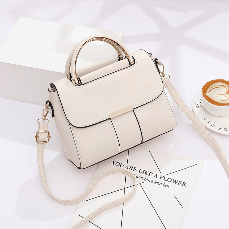Lightweight PU Leather Crossbody Bag - Solid Color Shoulder Messenger