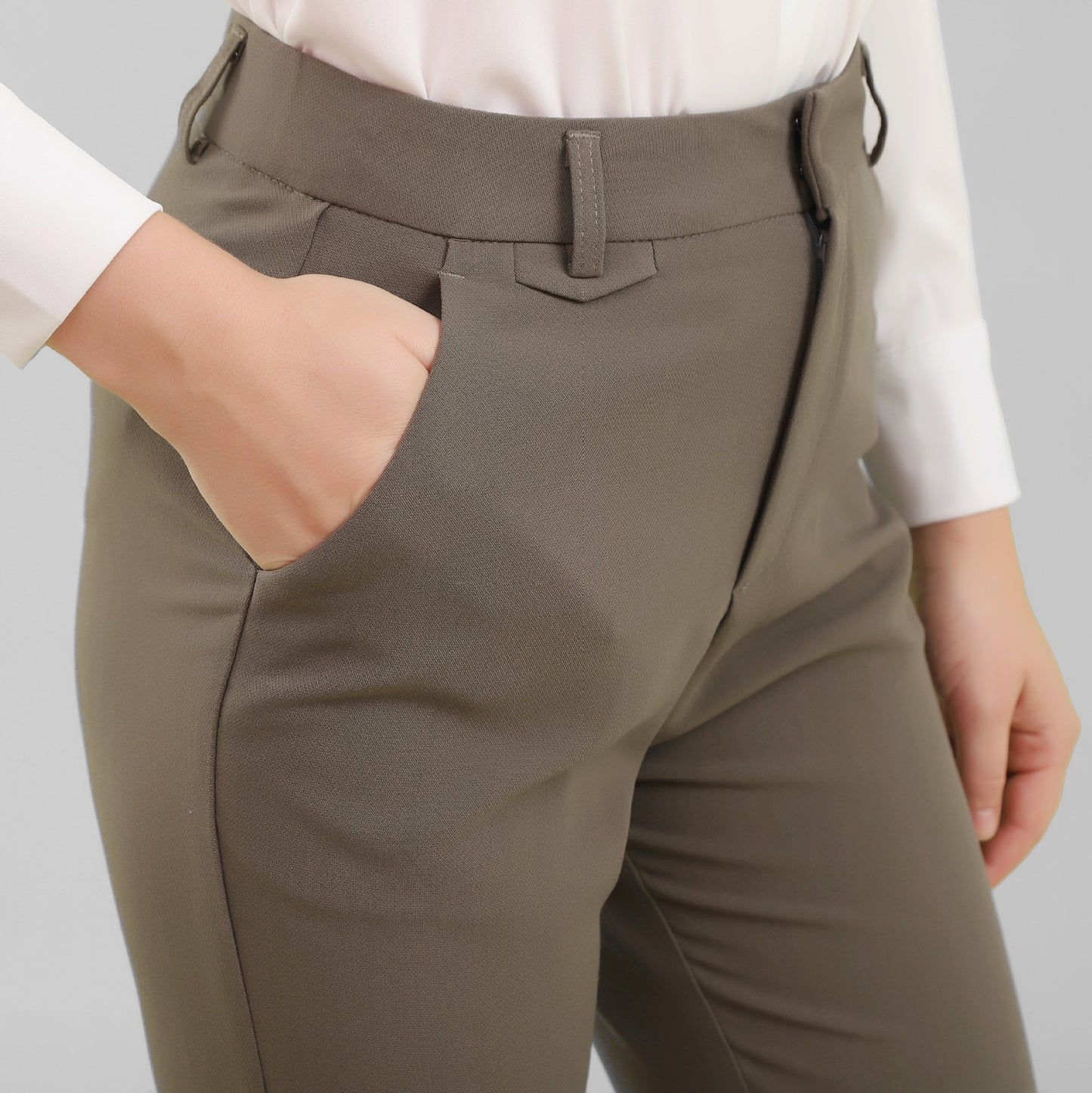 High Waist Straight Leg Professional Suit Pants - Women's Nine-Point Trousers