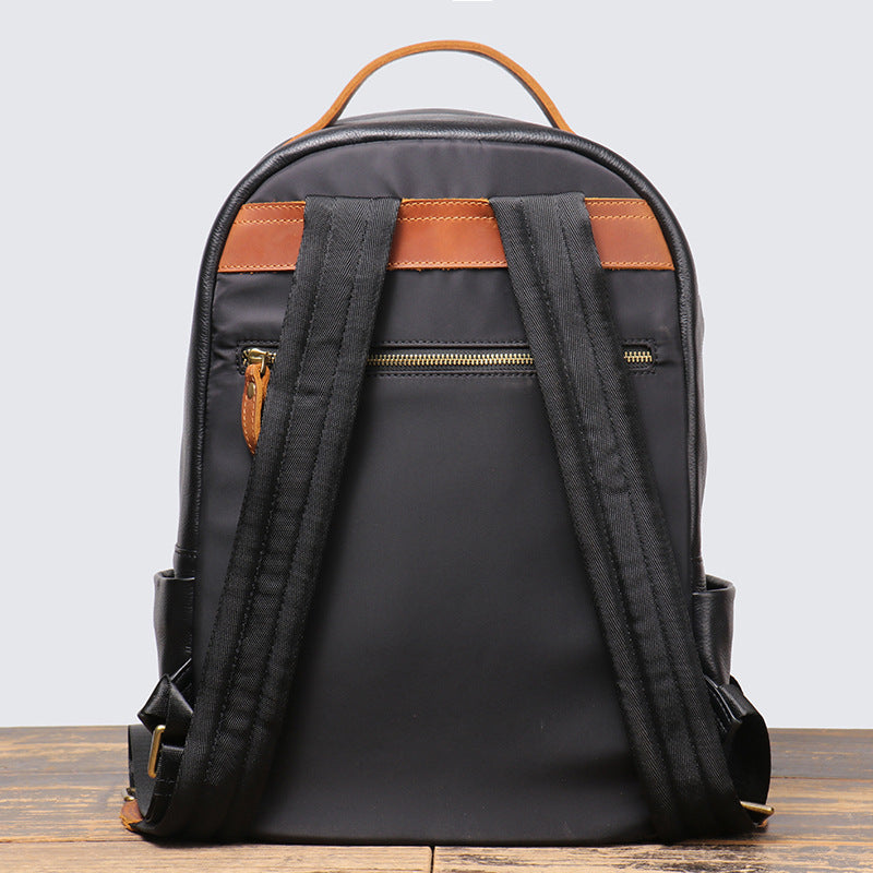 Men's Genuine Leather Backpack - Top Grain Cowhide Travel Leisure Bag