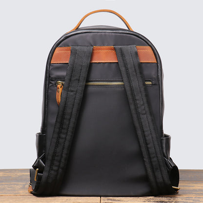 Men's Genuine Leather Backpack - Top Grain Cowhide Travel Leisure Bag