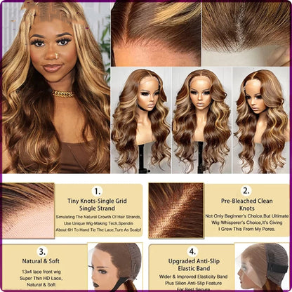 Long Curly Big Wave Lace Front Human Hair Wig