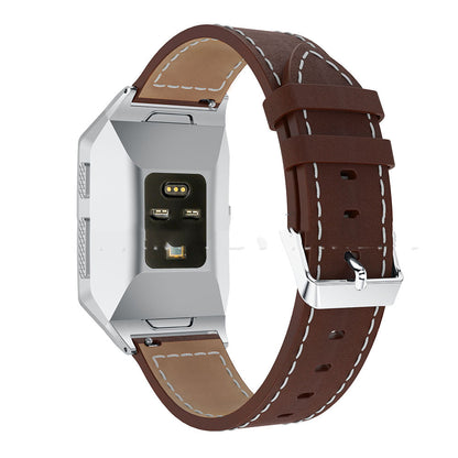 Genuine Leather Fitbit Ionic Band - White Stitching Detail
