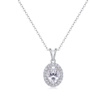 V-Shaped Infinity Moissanite Necklace - S925 Sterling Silver Platinum Plated Pendant