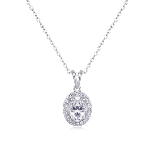 V-Shaped Infinity Moissanite Necklace - S925 Sterling Silver Platinum Plated Pendant