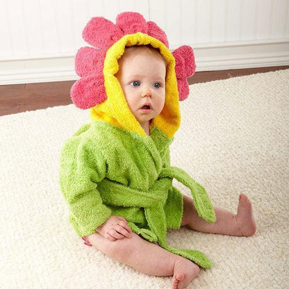 Cotton Baby Hooded Bathrobe - Cute Animal Design Bath Towel