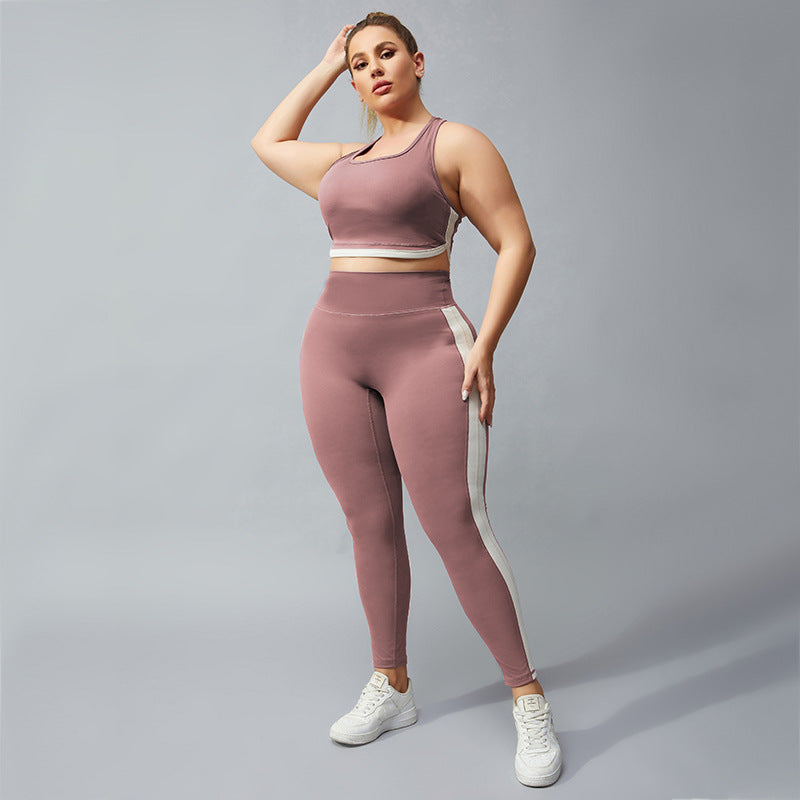 Women's Racerback Yoga Set - Quick Dry Nylon Fitness Tank Top and Pants