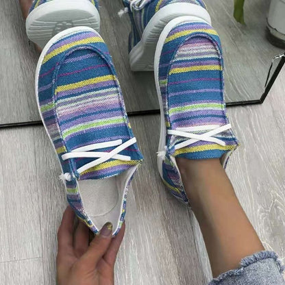 Women's Platform Canvas Slip-On Sneakers | Thick Sole | Sizes 35–43 | Red, Blue, Pink, Leopard Print