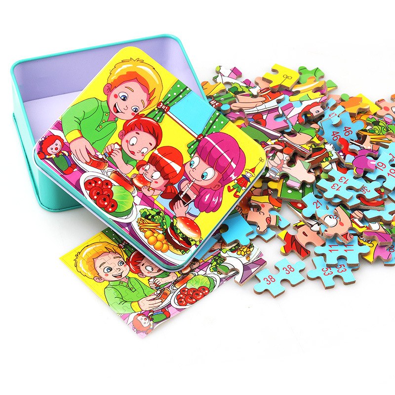 Kids Wooden Jigsaw Puzzle Toy - Educational Animal & Theme Designs for Ages 3+