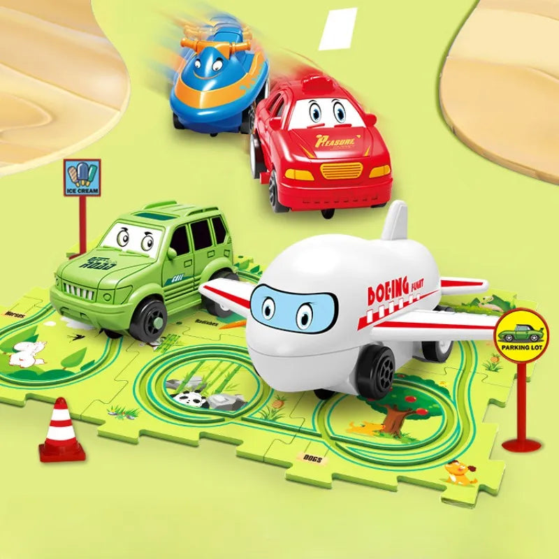DIY Electric Track Puzzle - Automatic Rail Car Building Set for Kids Educational Play