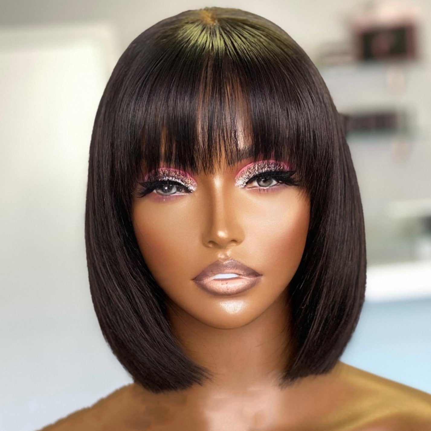 Bob's Human Hair Lace Wig - 10 Inch Natural Style Real Human Hair