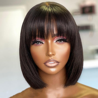 Bob's Human Hair Lace Wig - 10 Inch Natural Style Real Human Hair