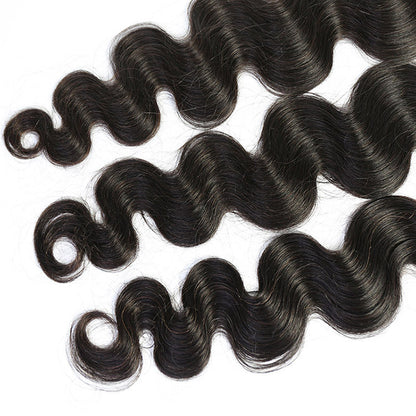 Brazilian Virgin Hair Body Wave Wig - 26 Inch Natural Black Human Hair