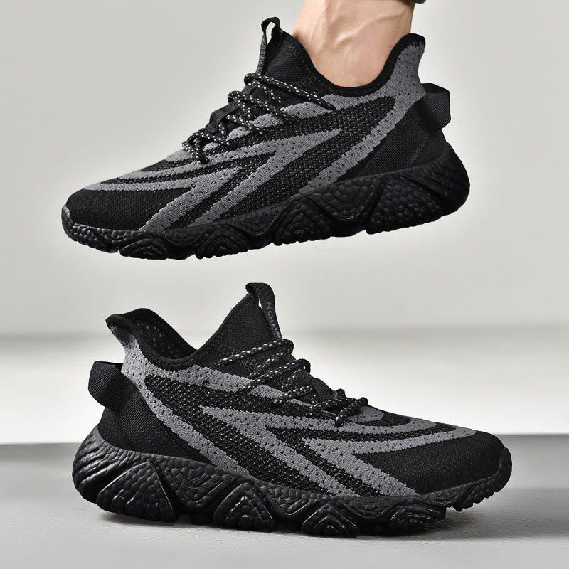 Men's Flying Weave Mesh Sneakers | Breathable & Lightweight | EVA Insole | Sizes 39–44 | Black, White