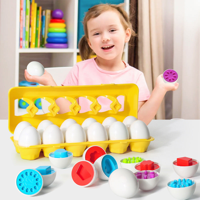 Educational Shape Matching Egg Toy Set for Toddlers - 12 Piece Learning Game