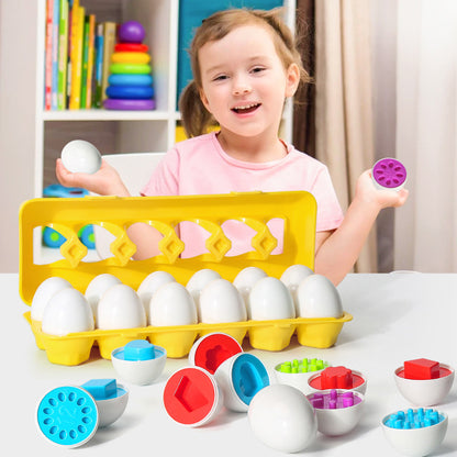 Educational Shape Matching Egg Toy Set for Toddlers - 12 Piece Learning Game