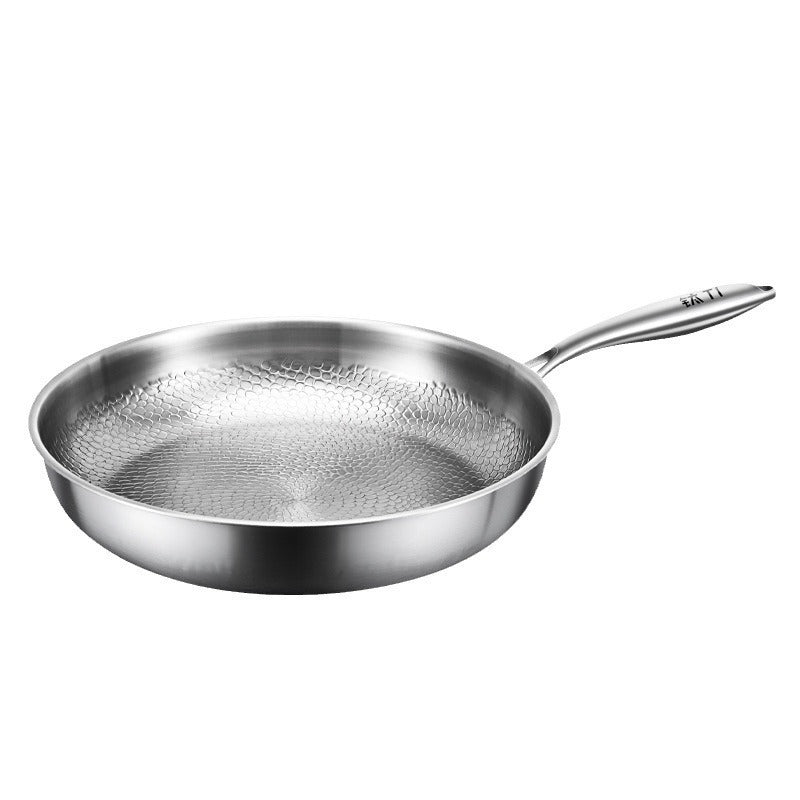 Pure Titanium Frying Pan - Uncoated Non-Stick Cookware with Glass Lid