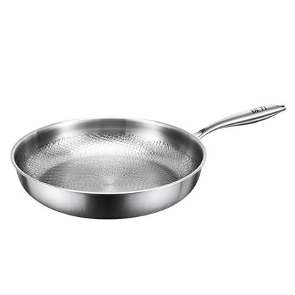 Pure Titanium Frying Pan - Uncoated Non-Stick Cookware with Glass Lid